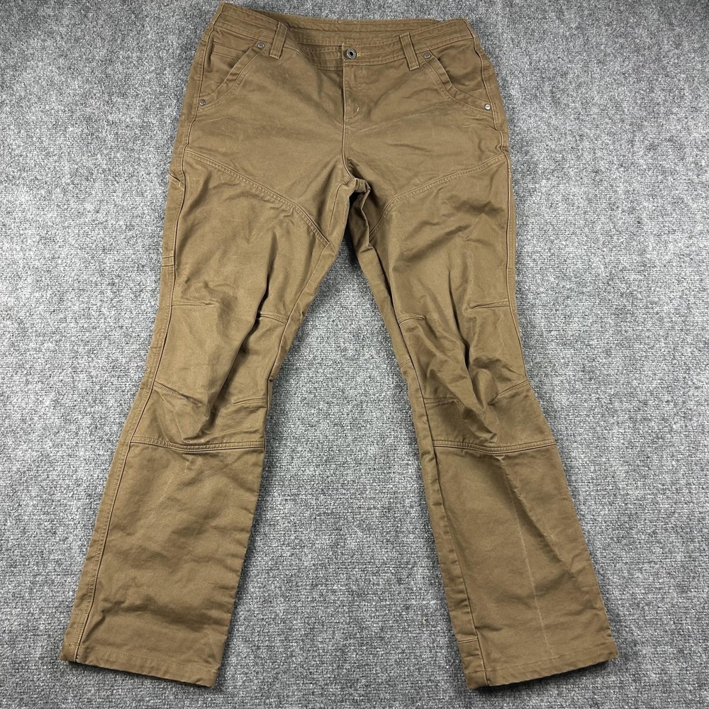 Kuhl Rydr Pants Womens 12 Brown Cargo Outdoor Hiking Straight Leg Twill Utility